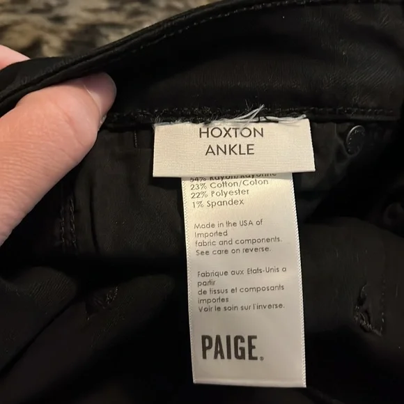 NWT PAIGE Hoxton Ankle high rise wild black leopard tuxedo stripe jeans 26 new